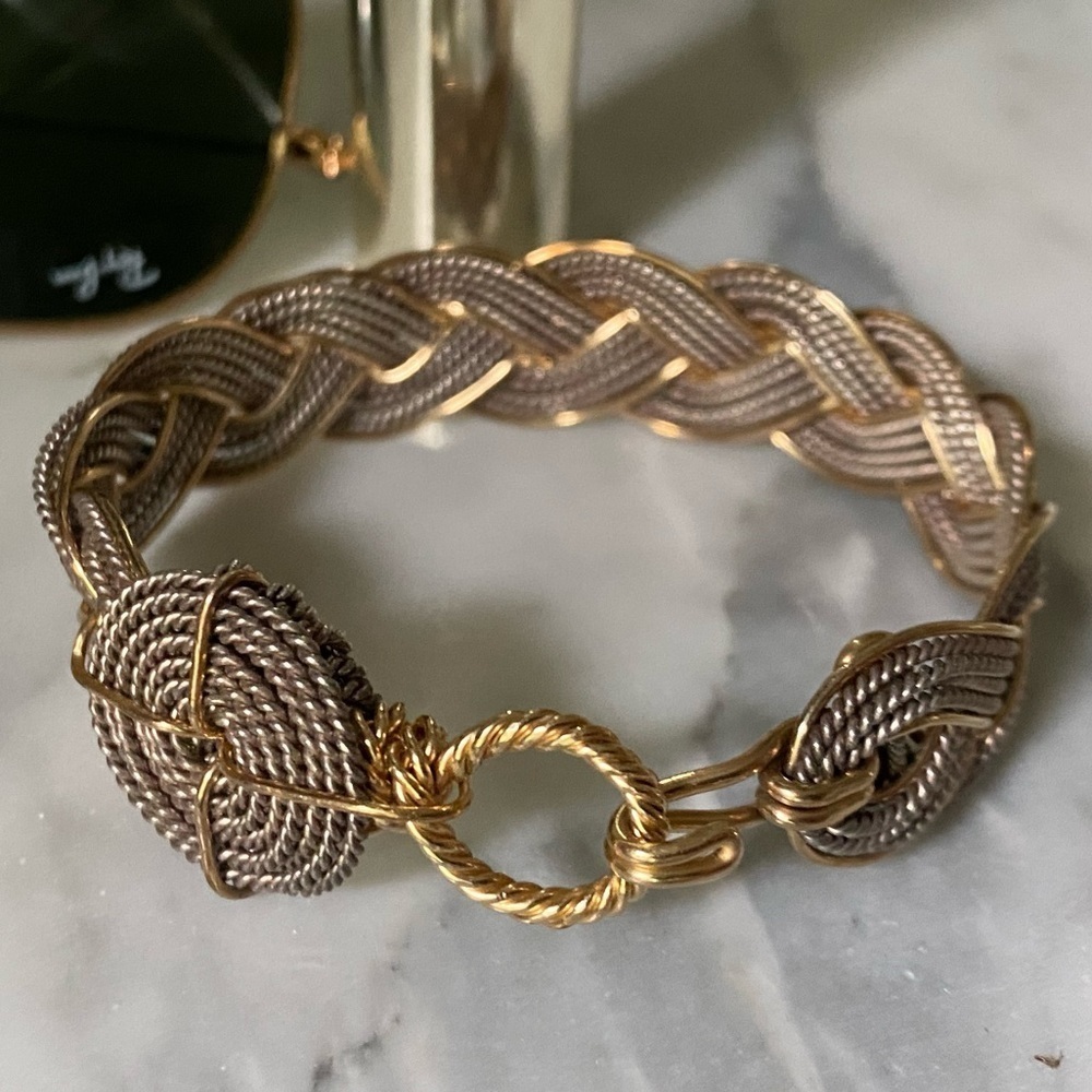 925 SS gold filled braided bracelet